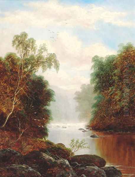 A tranquil wooded river landscape - view 1