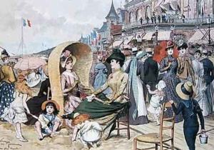 An Elegant Beach 1887 by Adrien Emmanuel Marie
