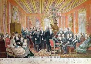 Victor Hugos Salon 21 rue de Clichy Paris December 1875 by Adrien Emmanuel Marie