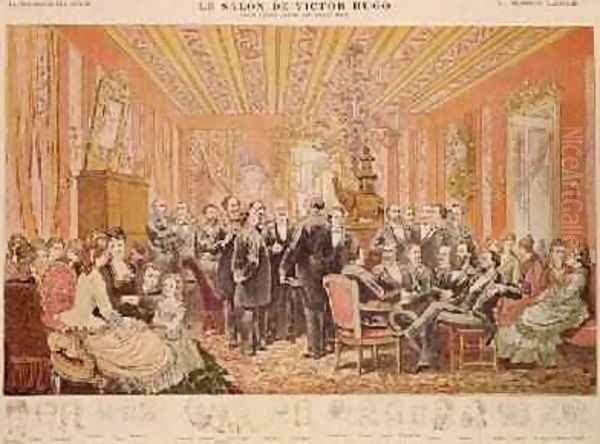 The Salon of Victor Hugo 1802-85 21 rue de Clichy illustration from La Chronique Illustree - view 1