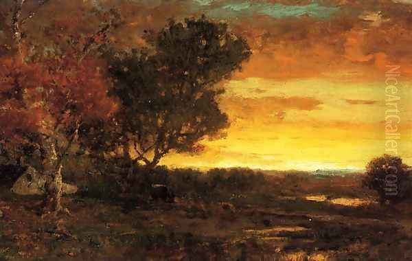 An Autumn Farmscape at sunset - view 1
