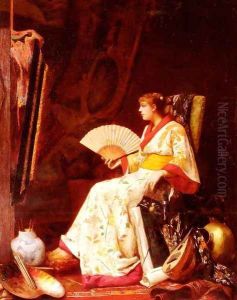 Le Modele En Kimono Dans L'Atelier Du Peintre (Model In A Kimono In The Artist's Studio) by Alphonse Marx