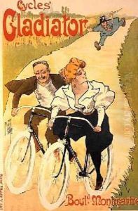 Reproduction of a poster advertising Gladiator Cycles Boulevard Montmartre by Ferdinand (Misti) Misti-Mifliez
