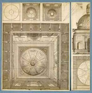 Designs for a domed and pillared ceiling by Thomas Malton, Jnr.