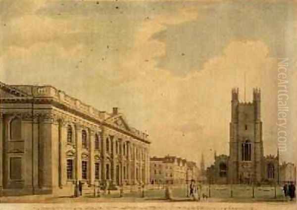 The South Front of the Senate House and West End of St Marys Church Cambridge 1799 - view 1