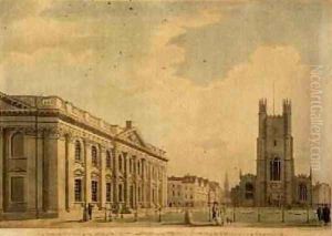 The South Front of the Senate House and West End of St Marys Church Cambridge 1799 by Thomas Malton, Jnr.