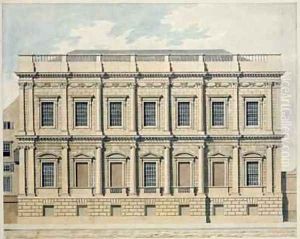 View of the Banqueting House at Whitehall Westminster 1790 by Thomas Malton, Jnr.