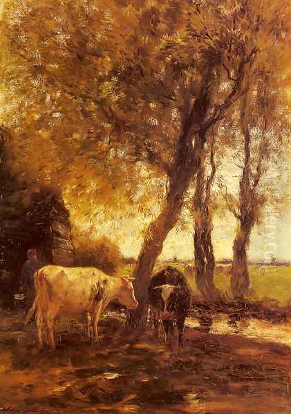 Cattle By A Stream - view 1