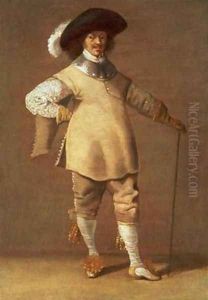 A Cavalier standing in an Interior 1635