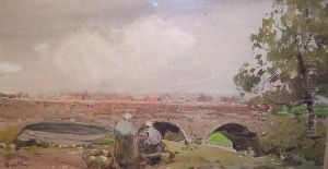 Figures By A Bridge