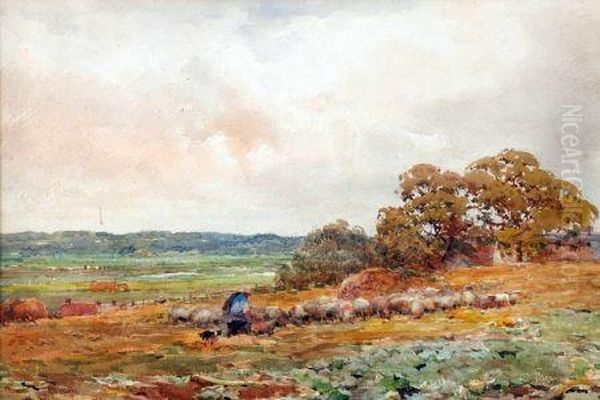 Sheep And Dog In A Landscape - view 1