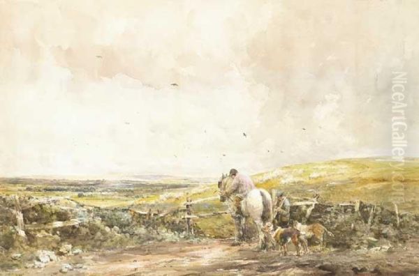 Extensive Landscape With Rider And Hounds - view 1