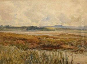 Extensive Landscape With Hills In Distance by Claude Hayes