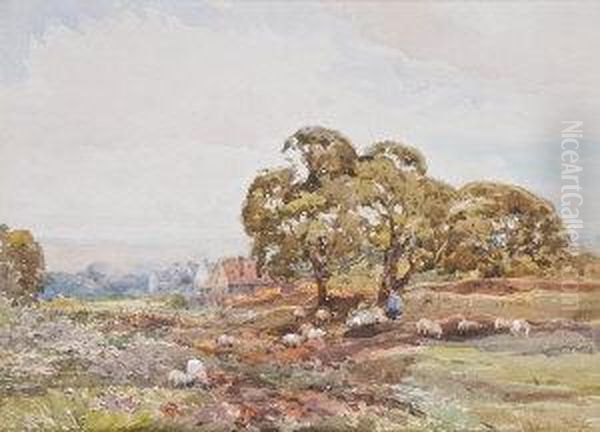 Shepherd With His Flock - view 1