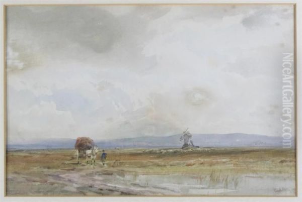 Moorland Scene With Windmill - view 1