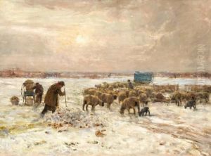 Shepherds And Their Flock In Winter Shepherds And Their Flock In Winter