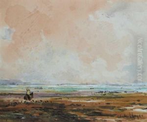 Beach At Low Tide - Christmas Card Sent To J.r. Hall Beach At Low Tide - Christmas Card Sent To J.r. Hall