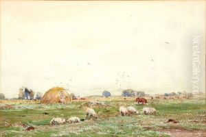 Sheep And Cattle In A Landscape Sheep And Cattle In A Landscape