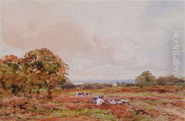 A Country Landscape With Shepherd And Sheep - view 1