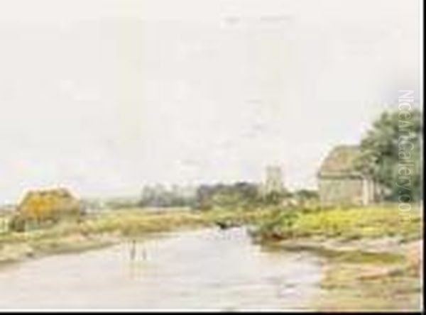 River Landscape With Distant Church - view 1