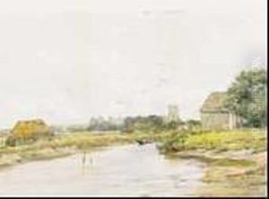 River Landscape With Distant Church River Landscape With Distant Church