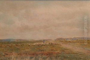 Drover With Flock Ofsheep Drover With Flock Ofsheep