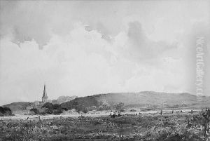 Landscape With Church Spire In The Distance