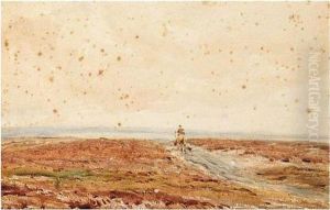 Crossing The Moor, Signed, Watercolour, 22 X 33 Cm.; 8 3/4 X 13 In