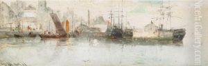 Shipping Off A Town Port by Edwin Hayes