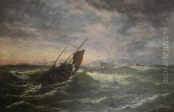 A Lifeboat Approaching A Sinking Ship - view 1