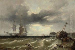 A Beached Wreck And Other Shipping Off Ryde Pier
