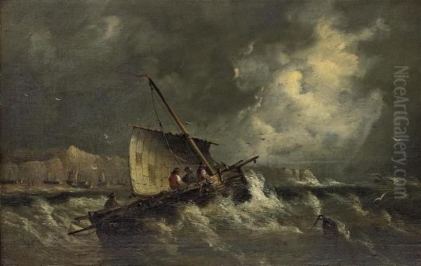 Fishing Boats In A Heavy Swell Off Hastings - view 1