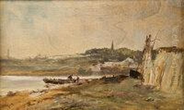 Fishing Boat Unloading On The Shore; Wave Study - view 1