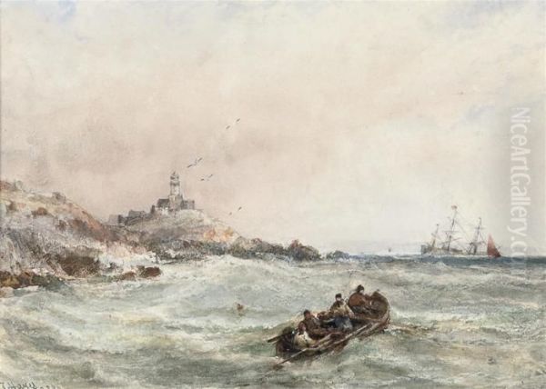 High Tide At The Mumbles Lighthouse - view 1