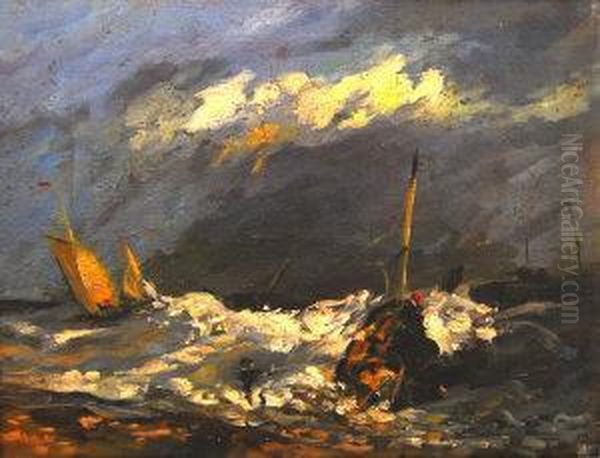Beaching A Vessel In A Storm - view 1