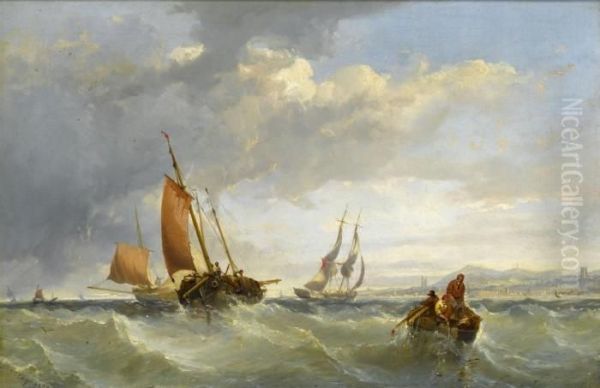The Fishing Fleet Off The Irish Coast - view 1