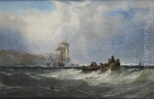 Rowboats And Shipping Off The Coast