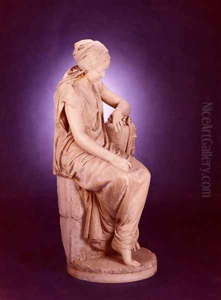 A Large Marble Seated Figure Of Ruth - view 1