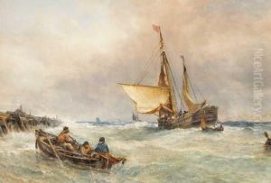 Fishing Boats In A Swell by Edwin Hayes
