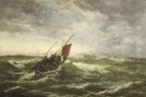 Sailing Ships In Rough Sea by Edwin Hayes