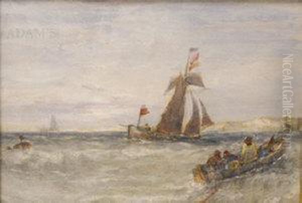 Figures Boating At Sea - view 1