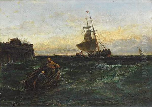 Fishing Off The Harbour Mouth - view 1