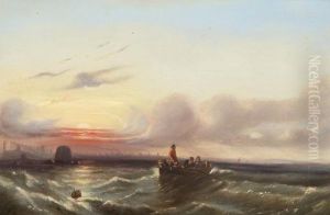 Port Of Dublin -sunset by Edwin Hayes