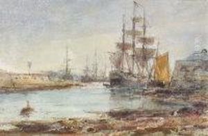 Ships In Harbour by Edwin Hayes