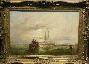Ships Along The English Coast by Edwin Hayes