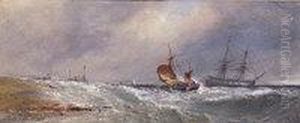 Shipping Off The Coast by Edwin Hayes