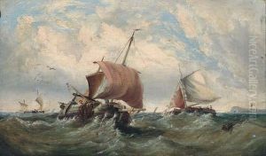 Fishing Boats In A Swell by Edwin Hayes
