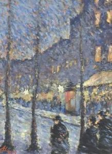 Rue Animee La Nuit by Louis Hayet