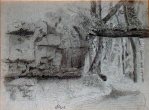 Le Dolmen, Le Bosquet, Sous Bois, Le Rocher by Louis Hayet