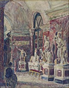 The Sculpture Gallery; And A Companion Work by Louis Hayet